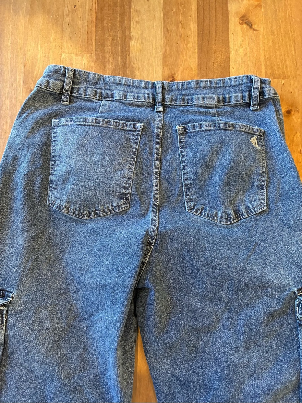 VIP Medium Blue Wide-Leg Tie Detail Jeans - Picture 3 of 9
